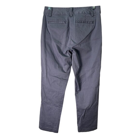 Lands End Mid Rise Straight Leg Chino Gray Versatile Everyday Comfort Women - Picture 2 of 8
